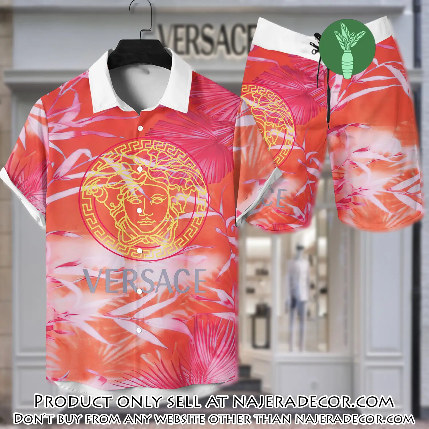 Versace luxury hawaiian shirt & short set lhs1206 njr2206756
